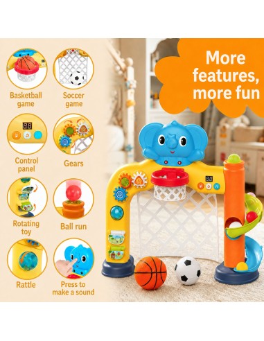 WOOPIE Interactive 2-in-1 Basketball Goal for Children