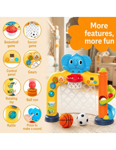 WOOPIE Interactive 2-in-1 Basketball Goal for Children