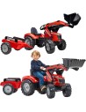 FALK Massey Ferguson Red Pedal Tractor with Trailer 3+