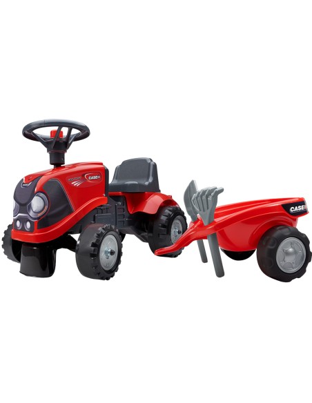 Vaikiškas paspirtukas traktoriukas Jeździk Baby Case IH su priekabėle vaikams nuo 12 mėnesių