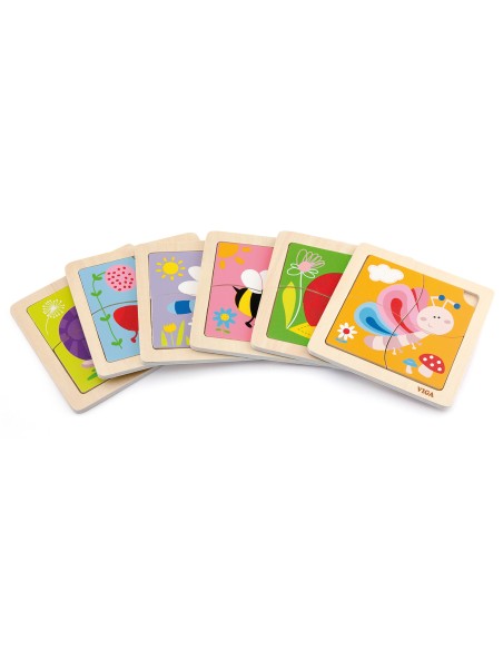 VIGA Wooden Puzzle 12 Boards in a Stand - Educational Fun