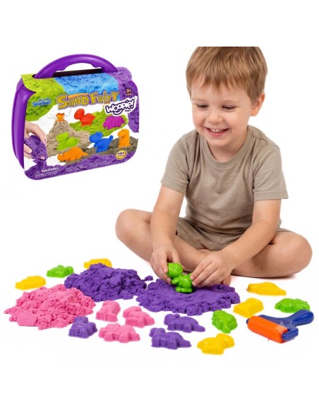 WOOPIE Kinetic Sand Set Dinosaurs Suitcase 19 pcs
