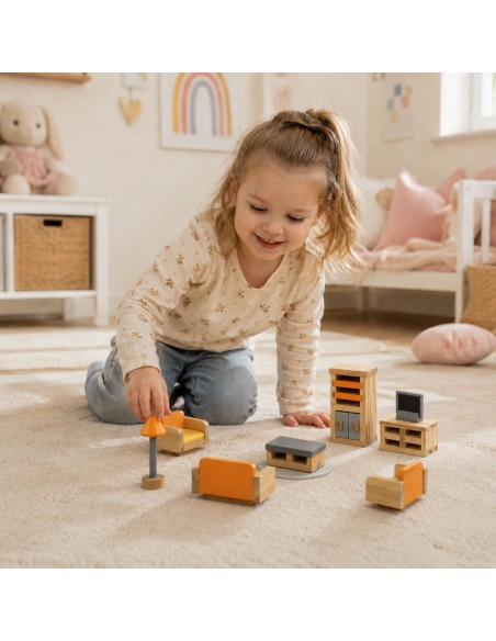 VIGA PolarB Zestaw Mebelków do Domku dla Lalek Salon - Idealny!