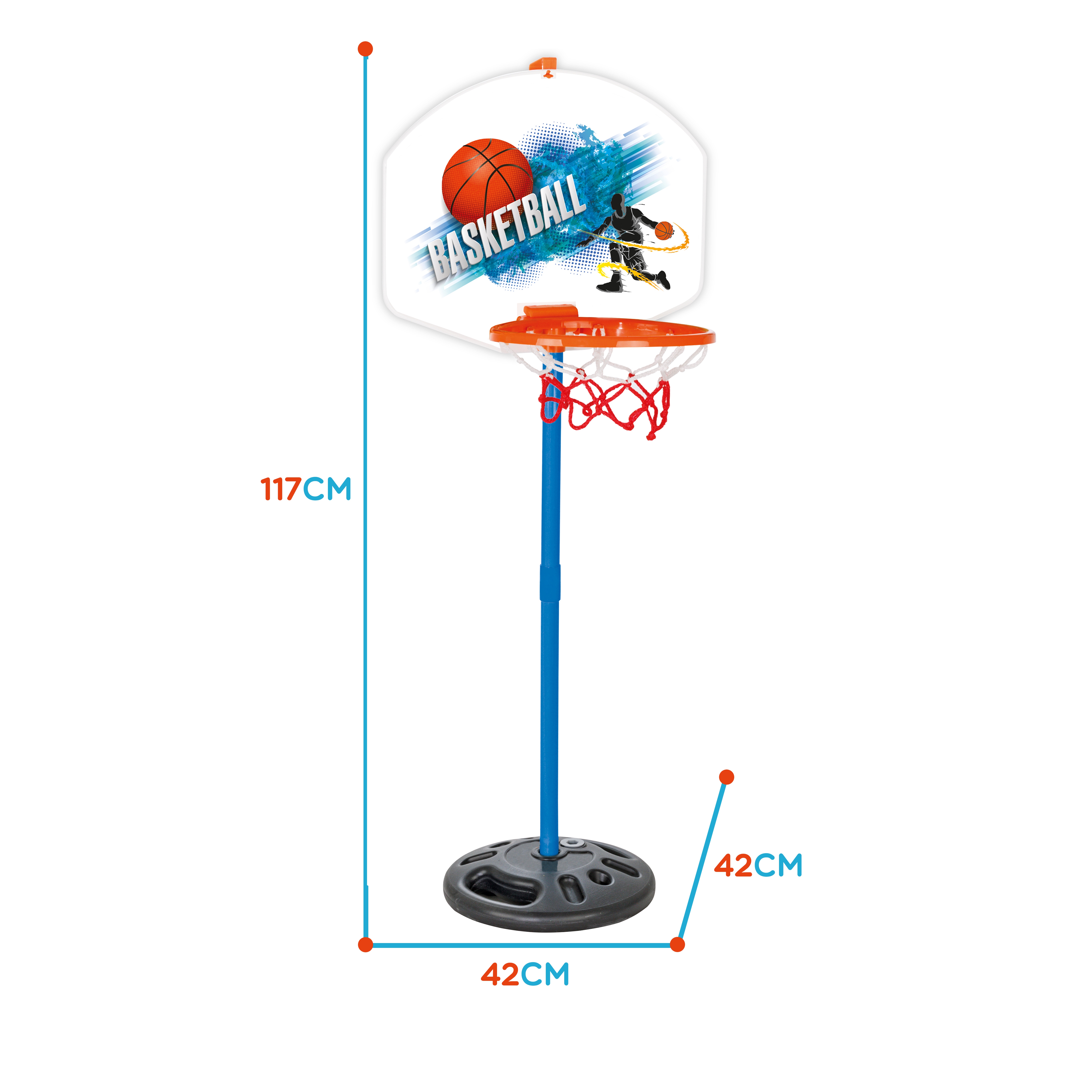Zestaw koszykówka klasyczna 117 cm + piłka