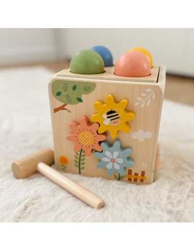 Wooden Educational Cube 5-in-1 Tooky Toy - sorter and clock for children