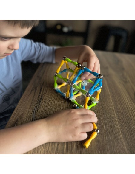 Magnetinės 3D kaladėlės 128 el. XXL – kūrybiškas žaidimas ir mokymasis vaikams