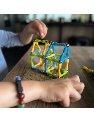 Magnetinės 3D kaladėlės 128 el. XXL – kūrybiškas žaidimas ir mokymasis vaikams