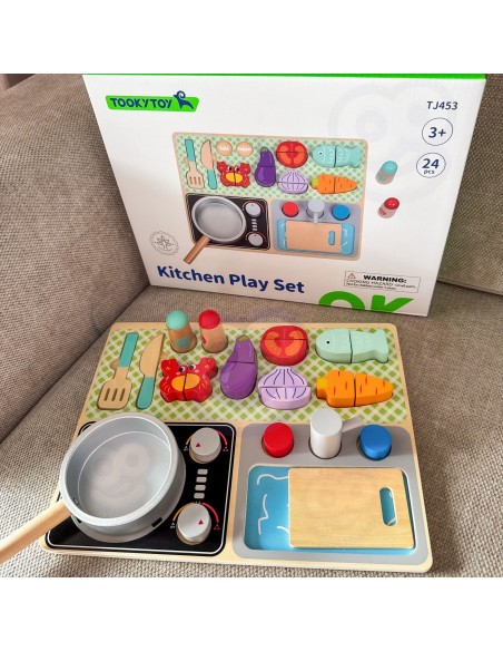Wooden Kitchen 2 in 1 Sorter with Accessories Children's Kitchen Tooky Toy