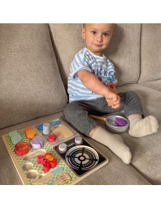 Wooden Kitchen 2 in 1 Sorter with Accessories Children's Kitchen Tooky Toy 2