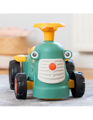 FALK Traktor-Rutscher Baby Maurice grün, Vintage mit Anhänger 1+