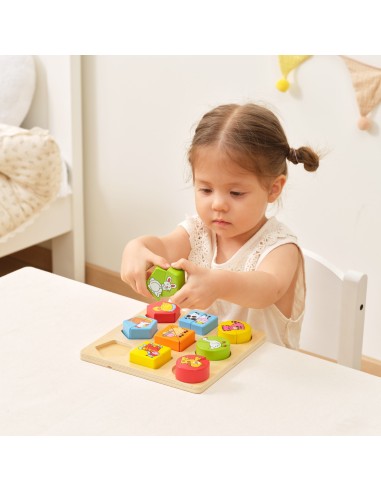 VIGA wooden educational puzzles - Animals for children