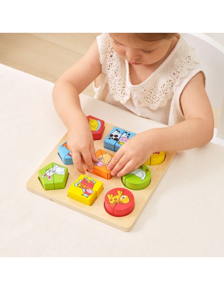 VIGA wooden educational puzzles - Animals for children