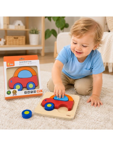 VIGA Wooden Puzzle for Babies - Car, Fun and Learning