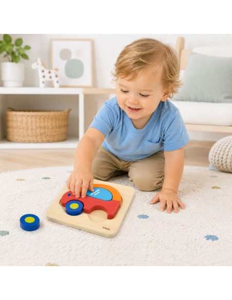 VIGA Wooden Puzzle for Babies - Car, Fun and Learning