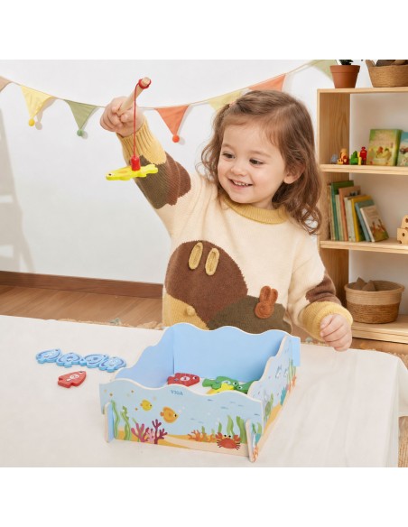 Wooden Magnetic Fishing Game Viga - fun and learning for toddlers
