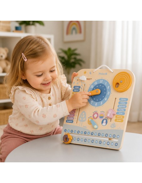 VIGA PolarB medinis kalendorius ir laikrodis Montessori vaikams