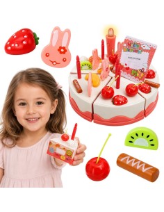WOOPIE Cuttable Birthday Cake with Candles and Fruits 40 pcs.