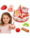 WOOPIE Cuttable Birthday Cake with Candles and Fruits 40 pcs.