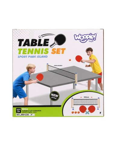 Woopie 6-Piece Table Tennis Set - Adjustable Net 163 cm