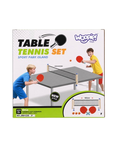 Woopie 6-Piece Table Tennis Set - Adjustable Net 163 cm