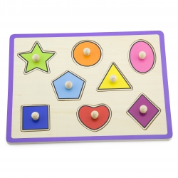 VIGA Wooden Colorful Puzzles With Pin Shapes
