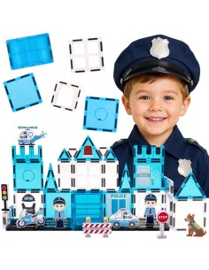 Magnetic blocks Police Station 42 pieces - WOOPIE