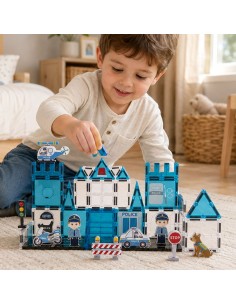 Magnetic blocks Police Station 42 pieces - WOOPIE 2