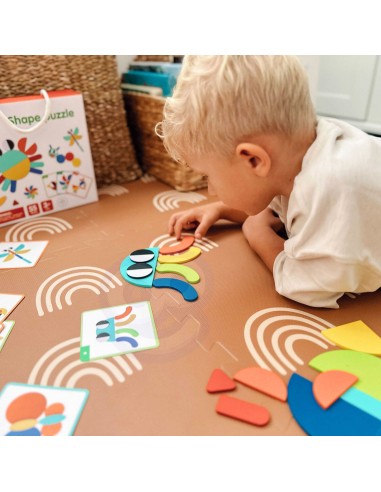 WOOPIE GREEN Wooden Montessori Puzzle 40 Patterns - 55 pcs.