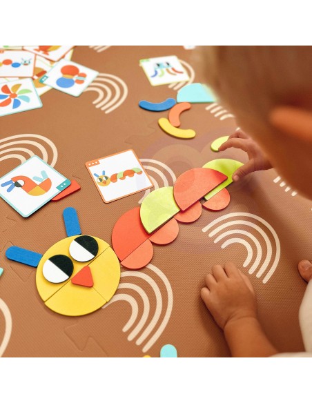 WOOPIE GREEN Wooden Montessori Puzzle 40 Patterns - 55 pcs.