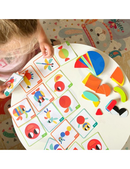 WOOPIE GREEN Wooden Montessori Puzzle 40 Patterns - 55 pcs.
