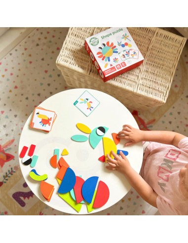 WOOPIE GREEN Wooden Montessori Puzzle 40 Patterns - 55 pcs.
