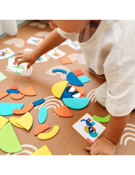 WOOPIE GREEN Wooden Montessori Puzzle 40 Patterns - 55 pcs.
