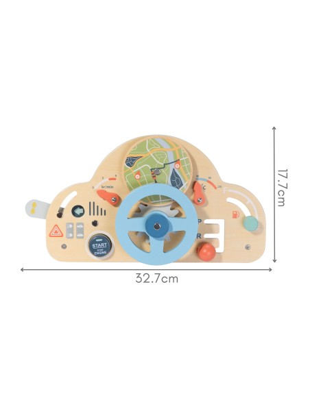 Tooky Toy Car Control Panel - Wooden Steering Wheel