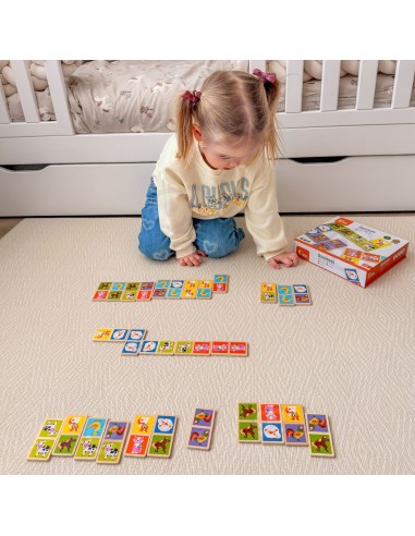 Holzdomino Legespiel Bauernhoftiere – Lernspiel von Viga