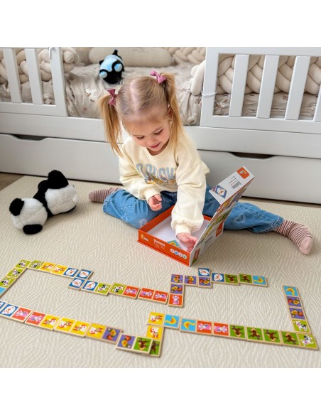 Holzdomino Legespiel Bauernhoftiere – Lernspiel von Viga