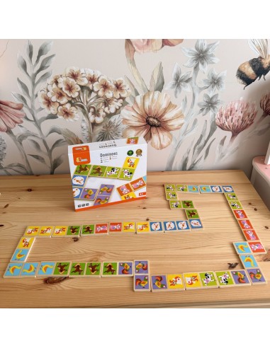 Holzdomino Legespiel Bauernhoftiere – Lernspiel von Viga