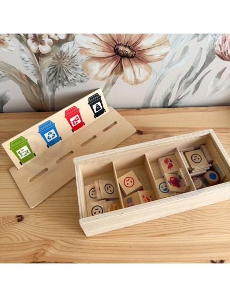 VIGA Educational Garbage Sorting Puzzle - Wooden Game