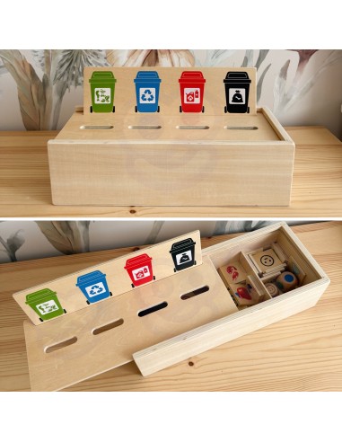VIGA Educational Garbage Sorting Puzzle - Wooden Game