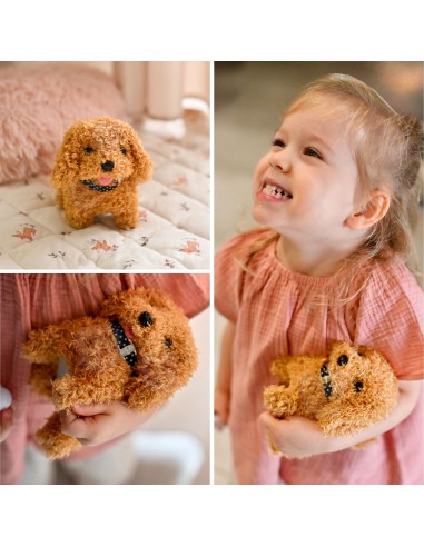 Interactive Plush Dog WOOPIE Poodle Husky with Bone