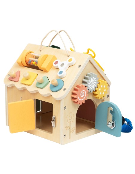 TOOKY TOY wooden manipulative house - toy with locks