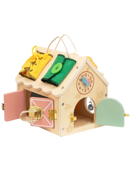TOOKY TOY wooden manipulative house - toy with locks