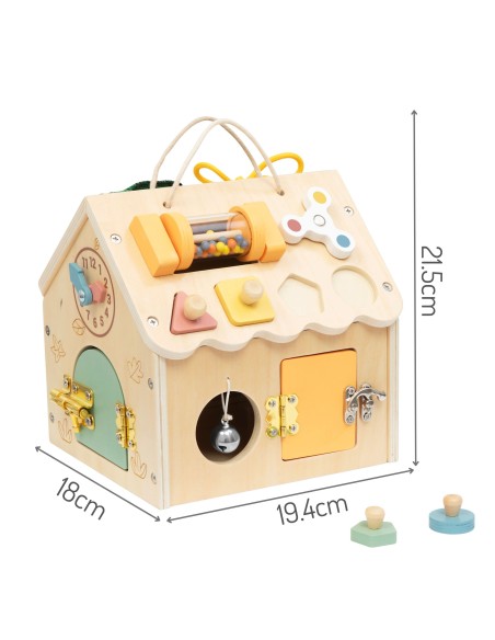 TOOKY TOY wooden manipulative house - toy with locks