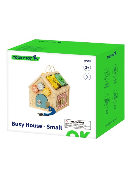 TOOKY TOY wooden manipulative house - toy with locks