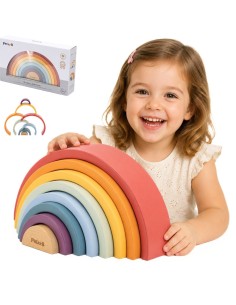 VIGA PolarB Wooden Rainbow – Creative Montessori Puzzle