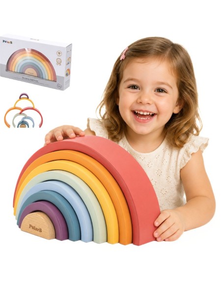 VIGA PolarB Wooden Rainbow – Creative Montessori Puzzle