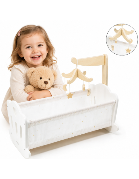 VIGA PolarB Wooden Cradle for Dolls - Charming Bed