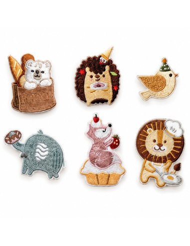 Set of 6 Embroidered PolarB VIGA Children's Pins