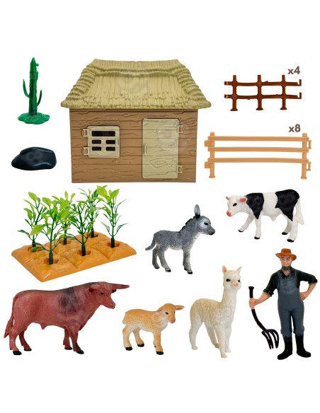 Farm with Animals 37 pieces WOOPIE - Little Farmer's House and Figurines