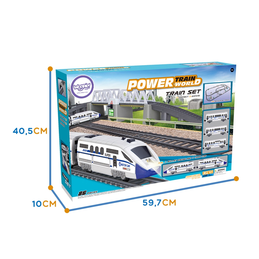 Kolejka elektryczna ogromny 914 cm tor most tunel 86 el.