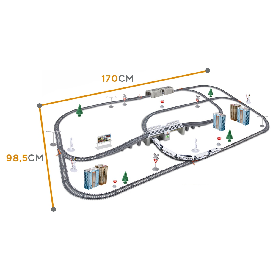 Kolejka elektryczna ogromny 914 cm tor most tunel 86 el.